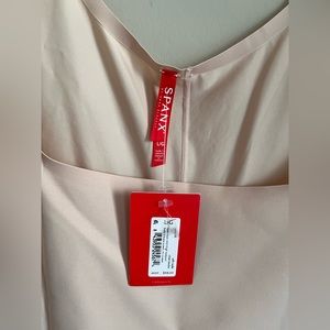 Spanx thinstincts open bust mid thigh body suit size L